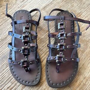 Laidback London Handmade Gladiator Sandals – Brown Leather (Size 37)